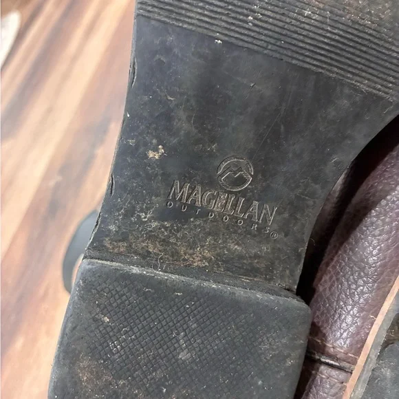 Magellan Outdoors Western Cowboy Brown Black Boots Youth Work Horse Size 5 Boy - Picture 9 of 10